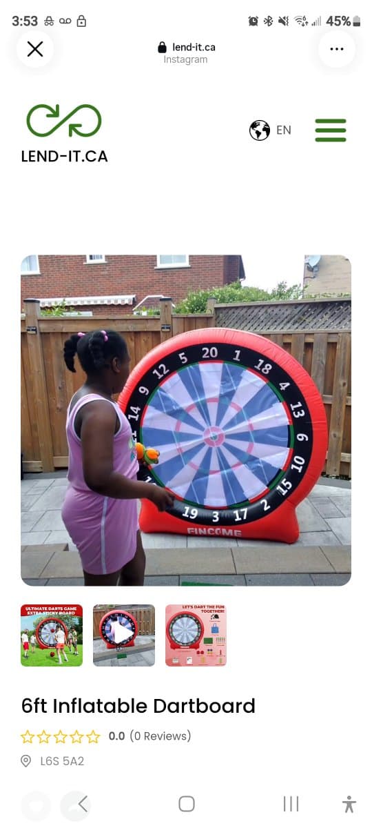 Inflatable Dartboard 6ft